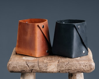 Corporate gifts personalized Leather pencil cup FAST USA shipping 1-5 days