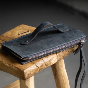 Men's clutch bag, leather handbag Gift for him