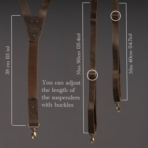 Leather brown suspenders for men Fast USA shipping 1-5 days image 3