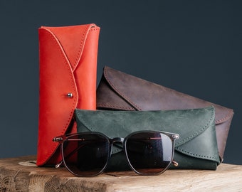 Personalized Leather Glasses Case | Sunglasses Case | Custom Eyeglass Holder | Gift for Him or Her