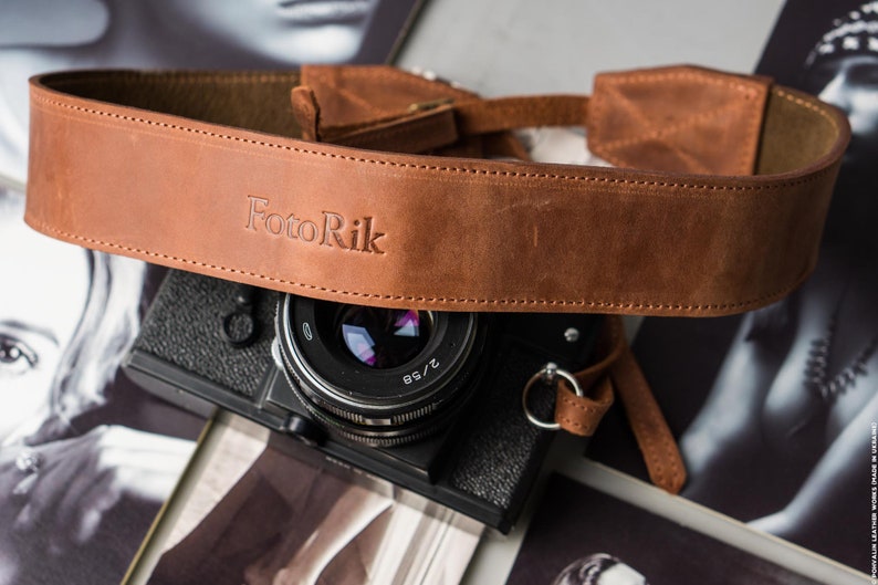 Leather camera strap personalized photographer gift Etsy