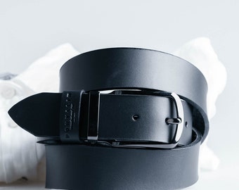 Personalized Leather belt men Wedding belt 3.5 cm in brown and black colors