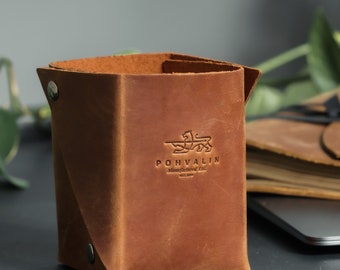 Leather pencil holder for desk pencil cup Fast USA shipping 1-5 days