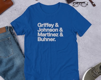 Seattle Mariners Players Tee / Helvetica List T-Shirt / Griffey / Johnson / Martinez / Buhner