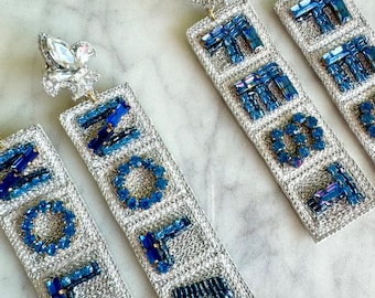 New Orleans Louisiana Jazz Festival Street Tile Beaded NOLA FEST Earrings