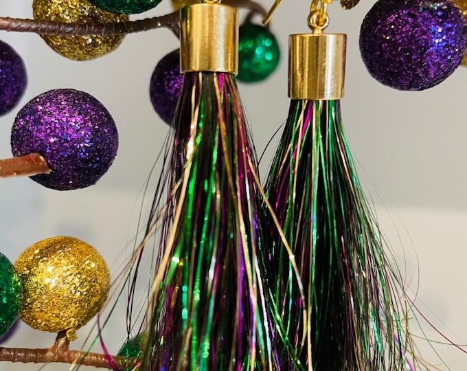 mardi gras tassel earrings