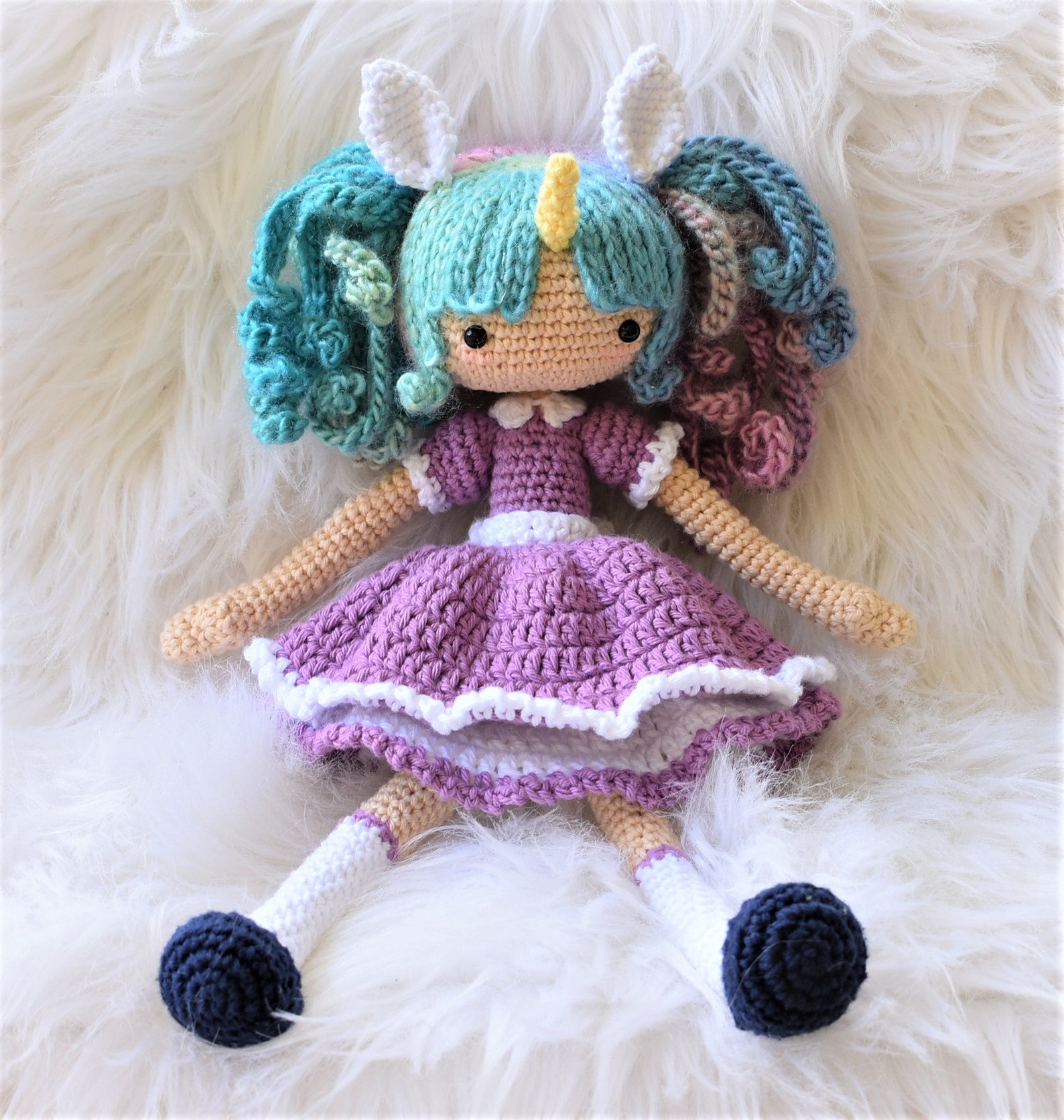 Zoe the Unicorn Girl Crochet Doll Pattern / Amigurumi / Photo Tutorial ...