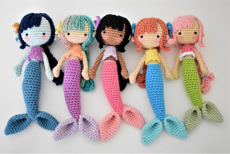 Mini Mermaid Crochet Doll Pattern / Amigurumi / Photo Tutorial image 1