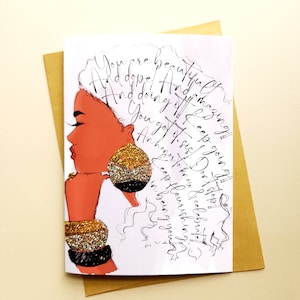 You Are Beautiful, Sis - Black Woman Happy Birthday Card | Woman Birthday | Black Girl Greetings | Jewelry Card | Personalization | Greeting