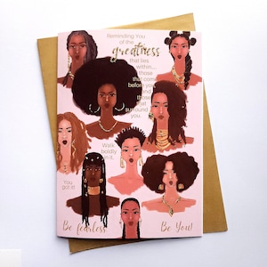 Walk Boldly In It! - Empowerment | Black Girl Greetings | African American Greeting Card | Illustration | Natural Hair | Melanin