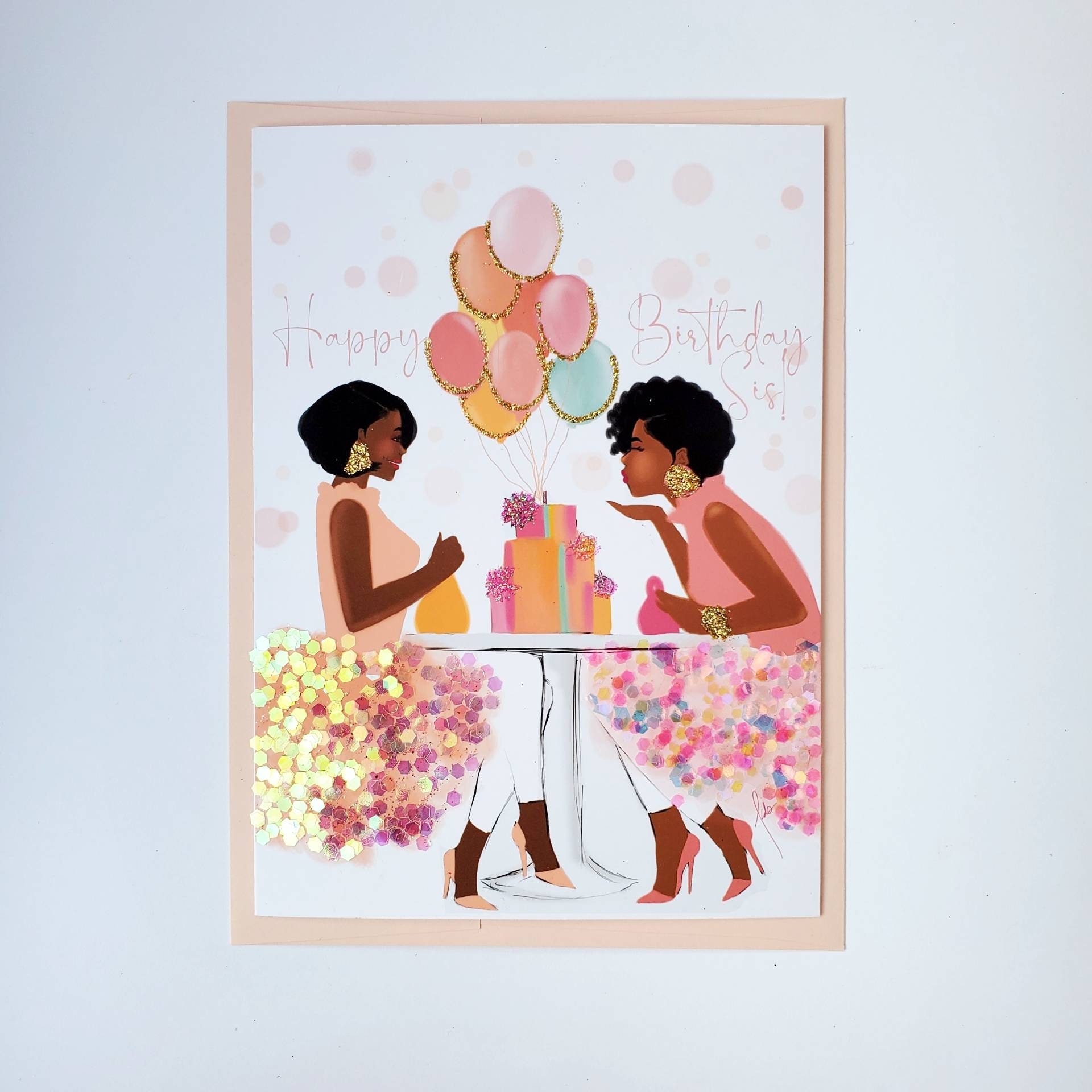 Happy Birthday Sis Card to A Sister Sisterfriend Black – Etsy