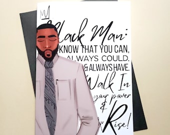 Black Man, You Can - 5x7 Greeting Card | Empowerment | Uplifting | For Any Teen or Man