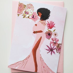 Congratulations to an Expecting Mom - Black Girl Greetings | Baby Shower Card | Black Expecting Mom Cards | Baby On the Way