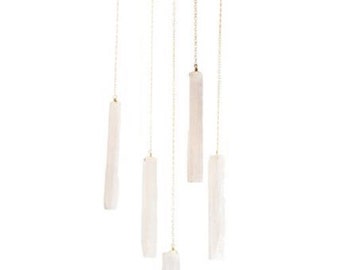 Mobiel selenietkristal - boho-huisdecoratie, helende steen