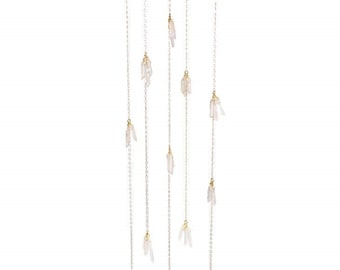 Aura-kwartskristalmobiel - boho kinderkamerdecoratie, helende steen