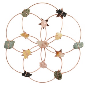 Flower Of Life Healing Crystal Grid - Rose Gold Rainbow - Ariana Ost