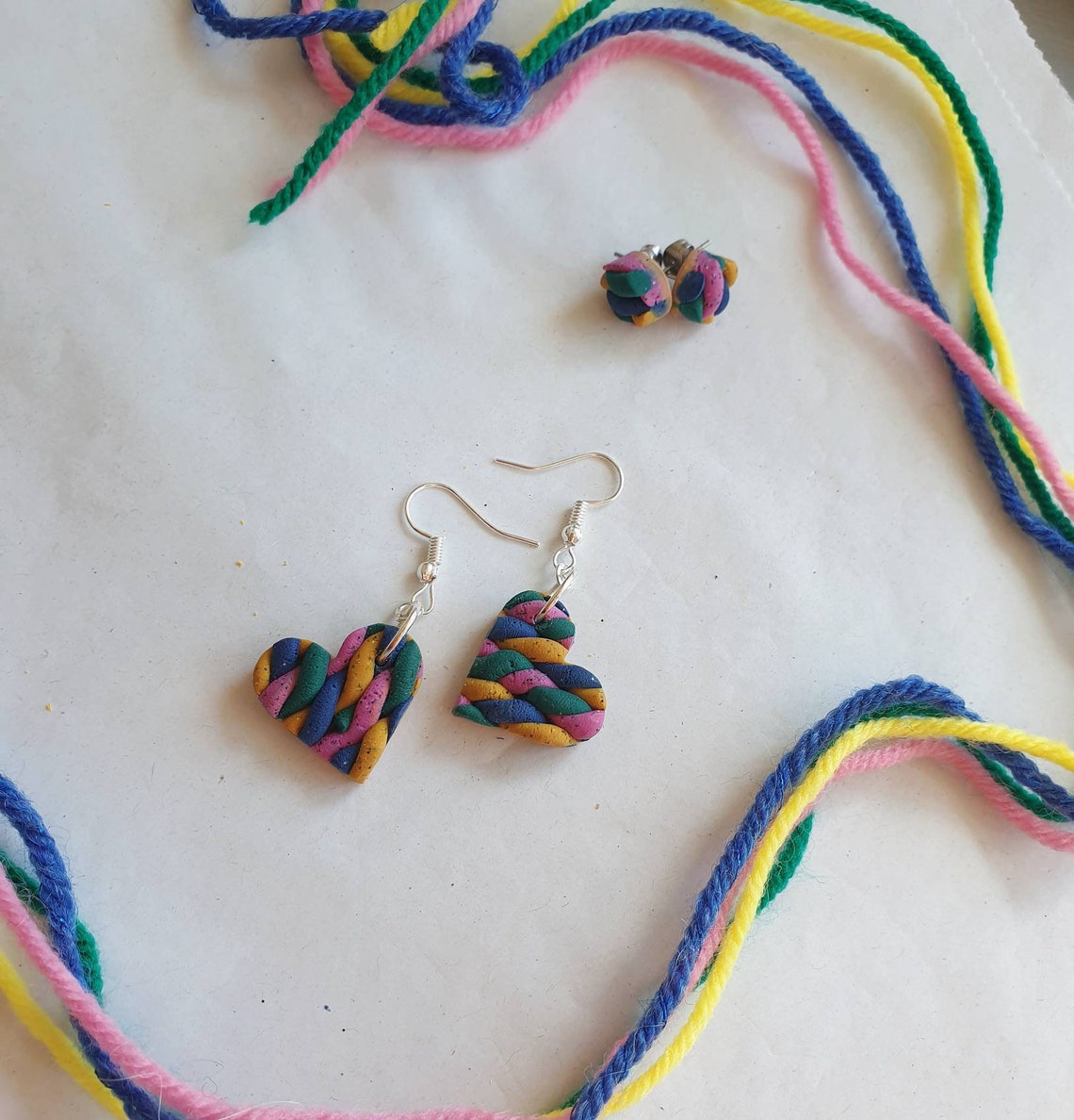 Chunky Knit Polymer Clay Earrings Etsy