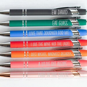 Schitts Creek Quote Pens, Sarcastic Daily Pen Set, Office Supplies, Adult Humor Pens, Weekday Pens, Back To School