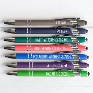 Schitts Creek Quote Pens, Sarcastic Daily Pen Set, Office Supplies, Adult Humor Pens, Weekday Pens, Back To School