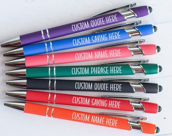 Custom Writing Pen Set, Personalized Quote Pens, Office Gift