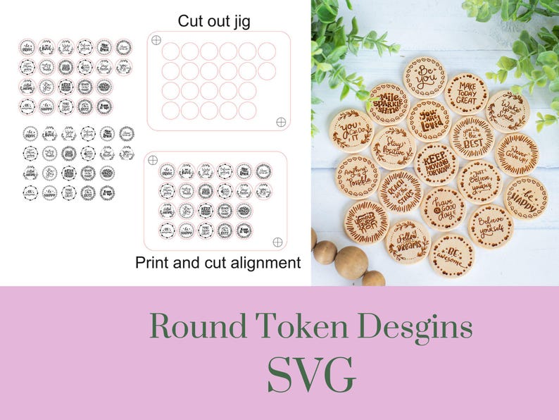 Ready-to-engrave Affirmation Token Design: SVG Laser Files (instant ...