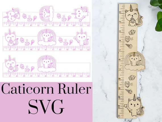 Caticorn Ruler Laser Cut SVG File - Etsy
