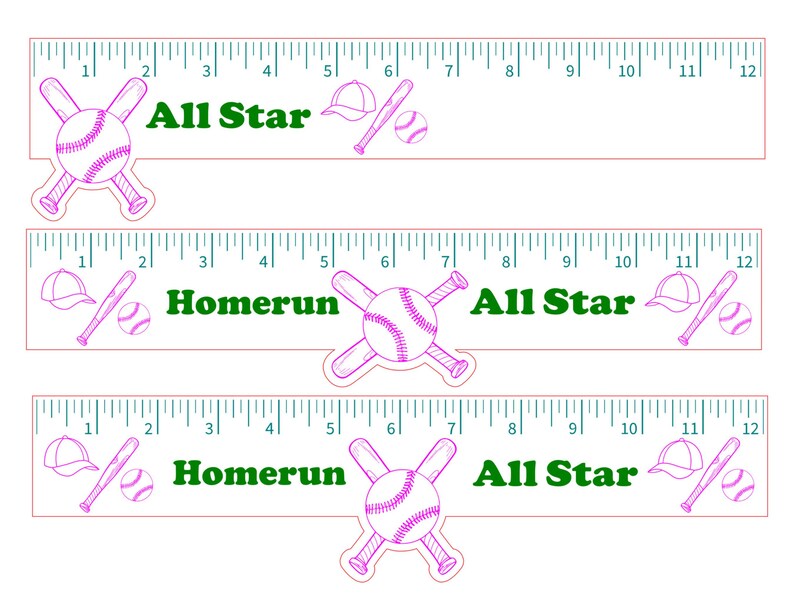Baseball Ruler Laser Cut SVG File - Etsy