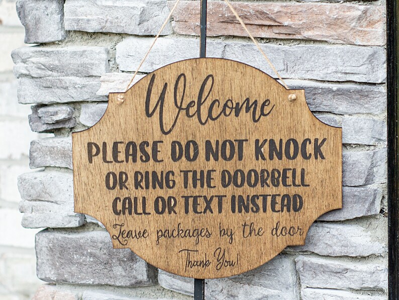 Please Do Not Knock Door Sign Laser Cut SVG File Front Porch Etsy