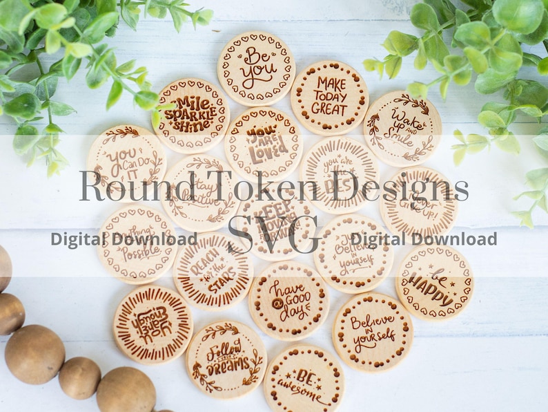 Ready-to-engrave Affirmation Token Design: SVG Laser Files (instant ...