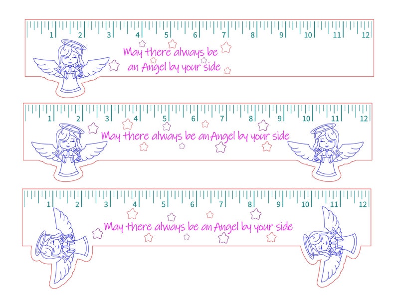 Angel Ruler Laser Cut SVG File - Etsy