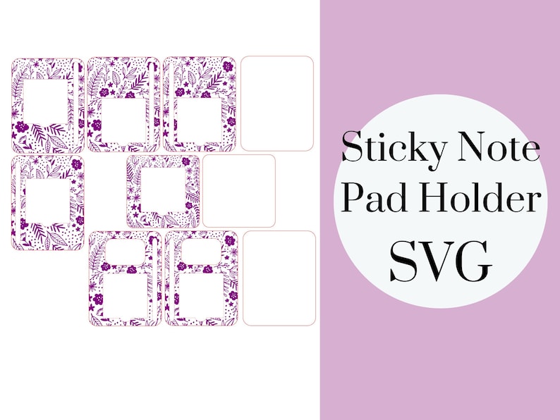Floral Sticky Note Pad Holder SVG Laser Cut File (digital Download) - Etsy