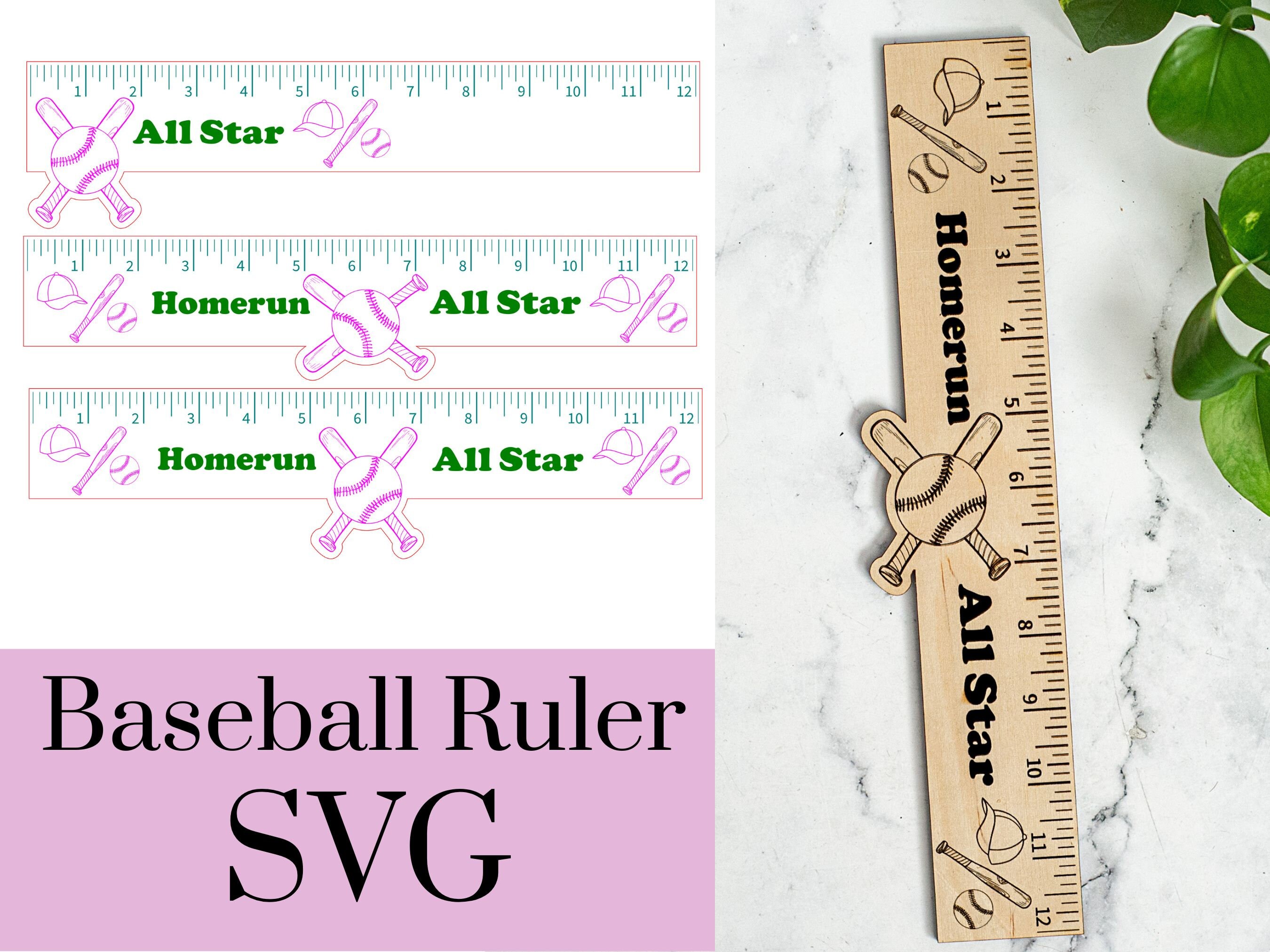Cool Baseball Ruler Baseball Ruler Laser Cut SVG File - Etsy