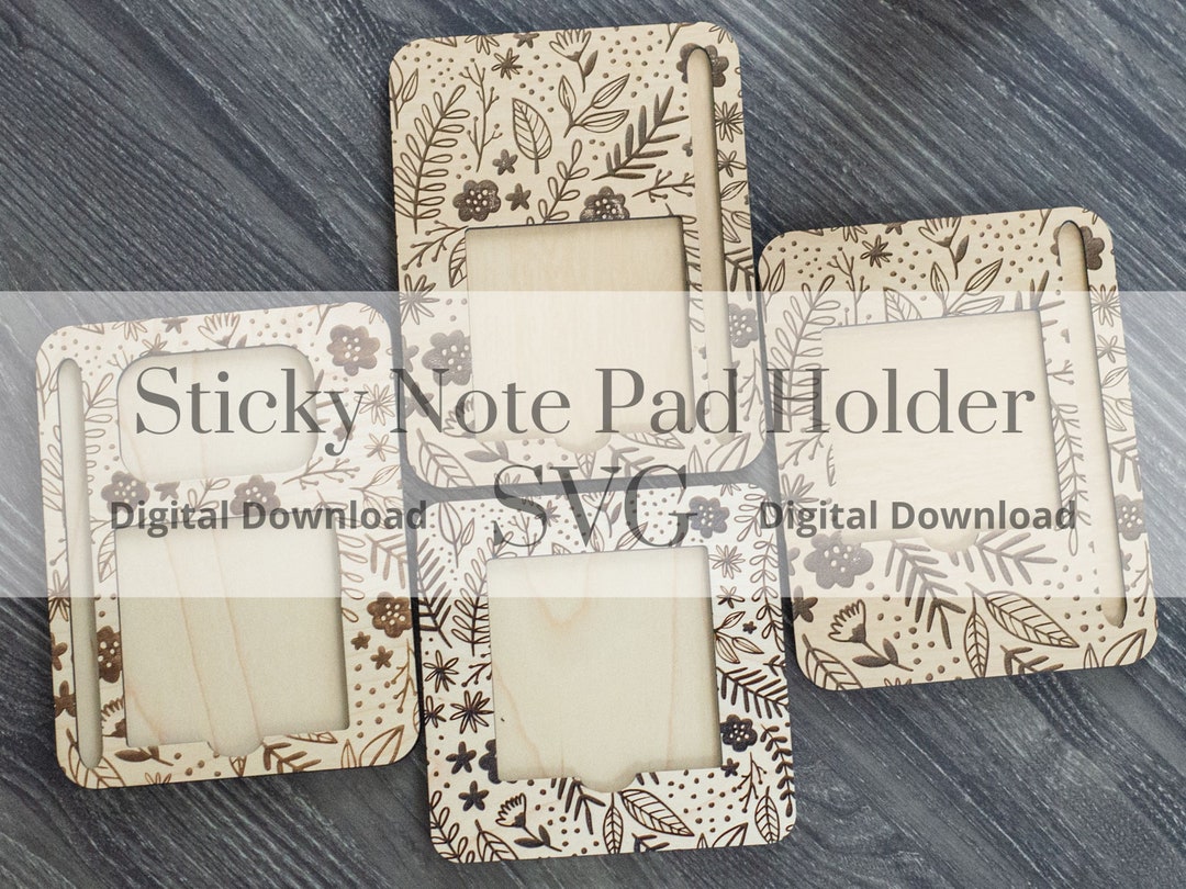 Floral Sticky Note Pad Holder SVG Laser Cut File (digital Download) - Etsy