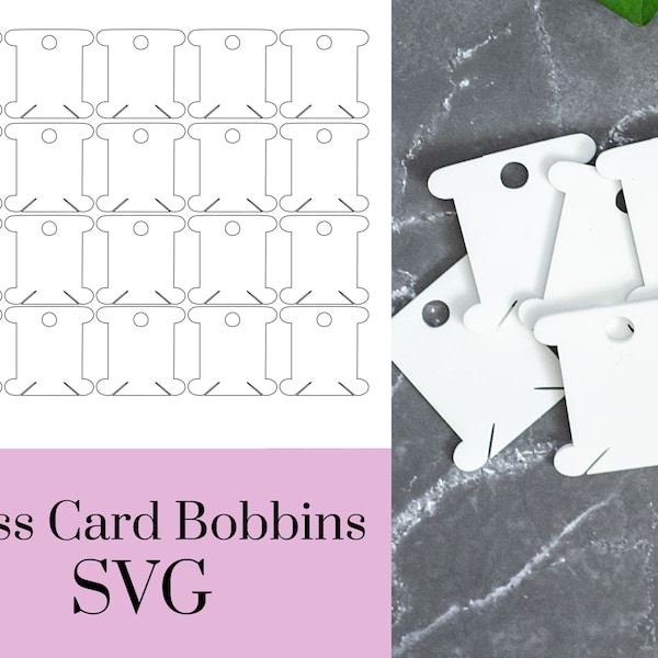 Floss Card Bobbins, Laser Cut SVG File, Floss Drop Cards, Floss Bobbin Cards