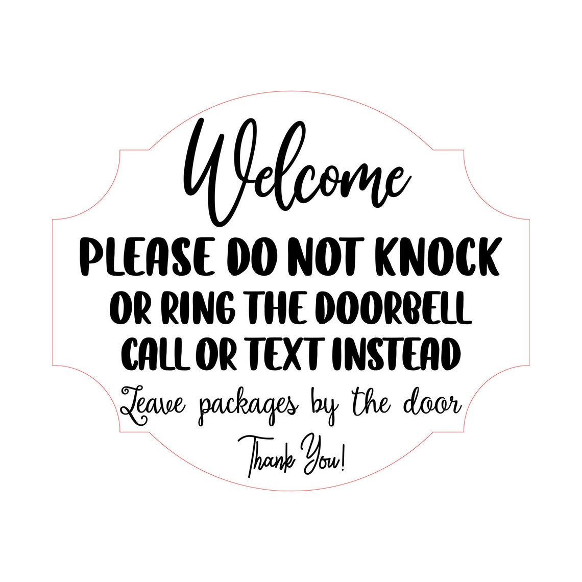 Please Do Not Knock Door Sign Laser Cut SVG File Front Porch Etsy
