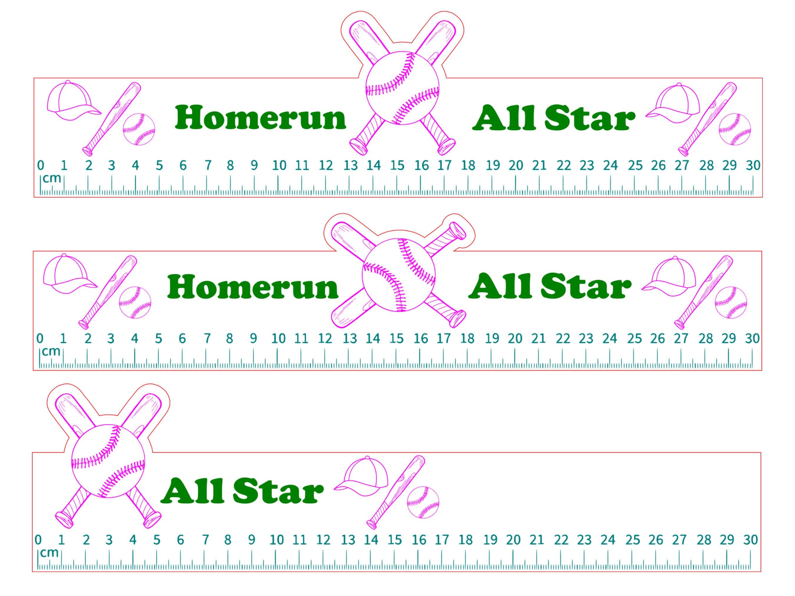 Cool Baseball Ruler Baseball Ruler Laser Cut SVG File - Etsy