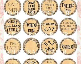 KIT numérique de citations inspirées d'Alice au pays des merveilles