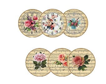 Téléchargement instantané vintage Round Circles Images Embellissements Pdf