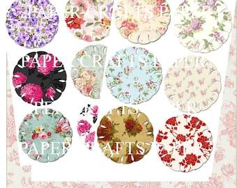 Téléchargement instantané Floral 'Cut Out' Round Images Frames Pdf