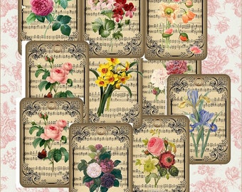 KIT numérique d'étiquettes florales botaniques