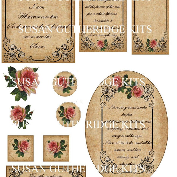 Wuthering Heights Quotes Collage Sheet Digital PDF