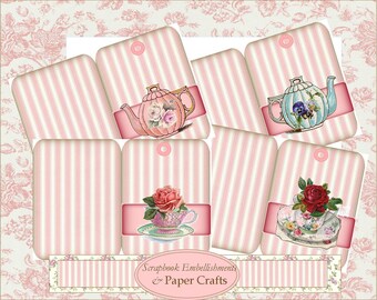 vintage TeapotTag Digital KIT Pdf
