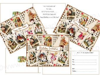 Kit de cartes mixtes Alice au pays des merveilles