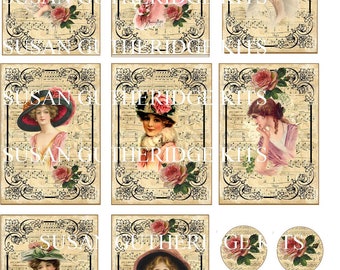 Cadres pour étiquettes vintage pour femmes - Kit numérique PDF