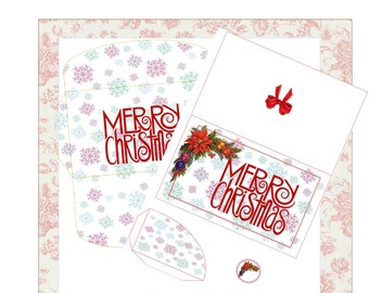 Téléchargement instantané : embellissements pour porte-monnaie et cartes cadeaux de Noël (PDF)
