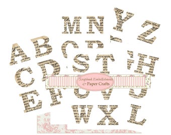 Instant Download Script Extra Large Letters  Full Alphabet Embellishments