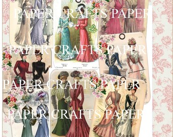 vintage Edwardian Images Balises KIT numérique