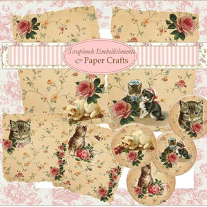 Digital Download Cats Images Collage Sheet Pdf