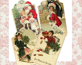 Étiquettes décoratives de Noël à télécharger instantanément