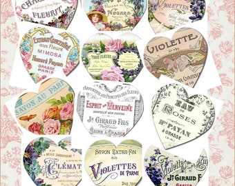 Ornements floraux en forme de coeur à téléchargement immédiat